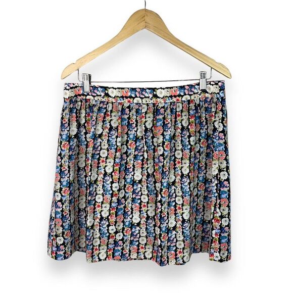 J. Crew Floral Pleated Chiffon A-Line Skirt - Picture 7 of 11